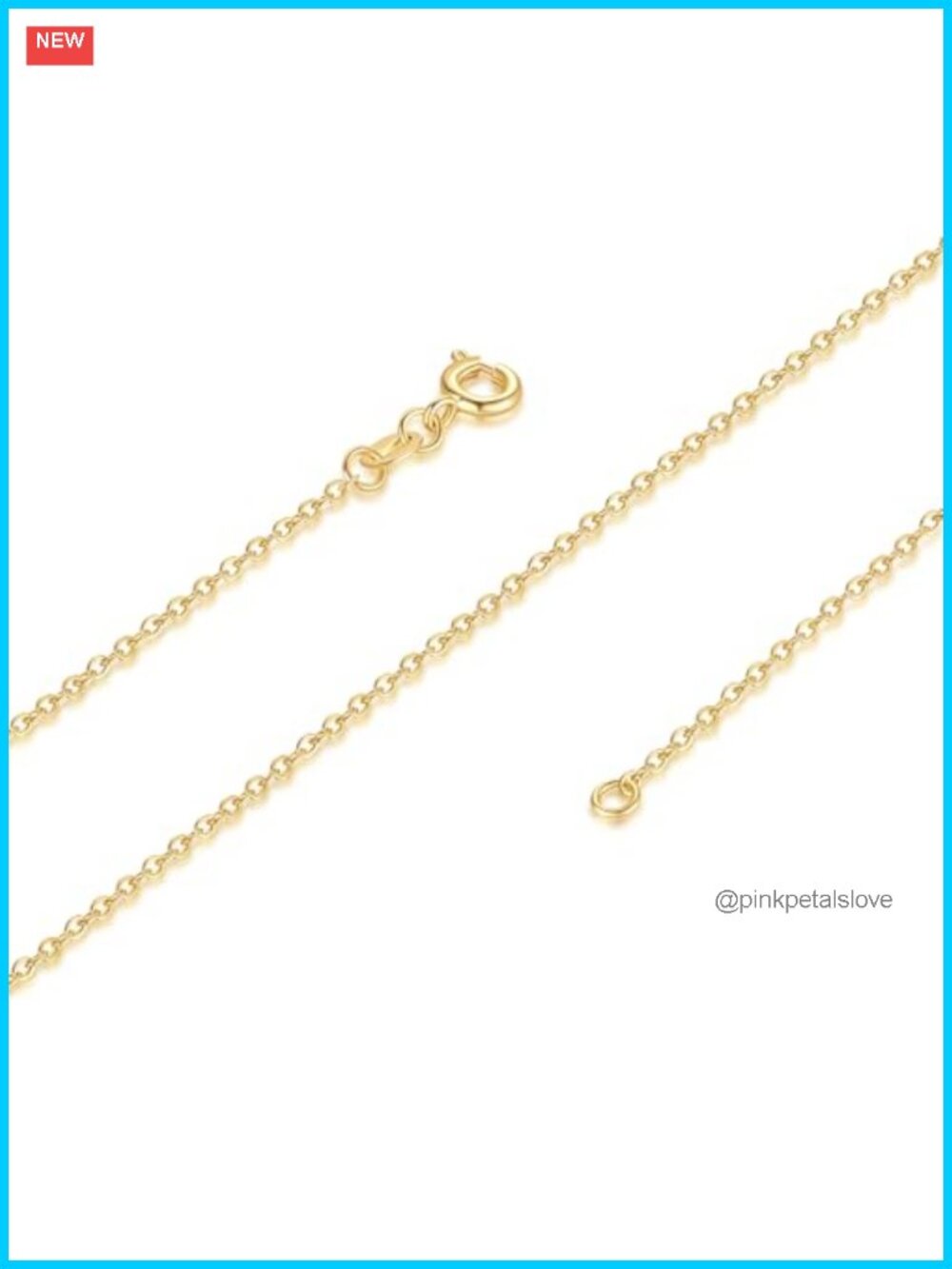 14K Gold Plated Chain Necklace Thin Dainty Women Jewelry